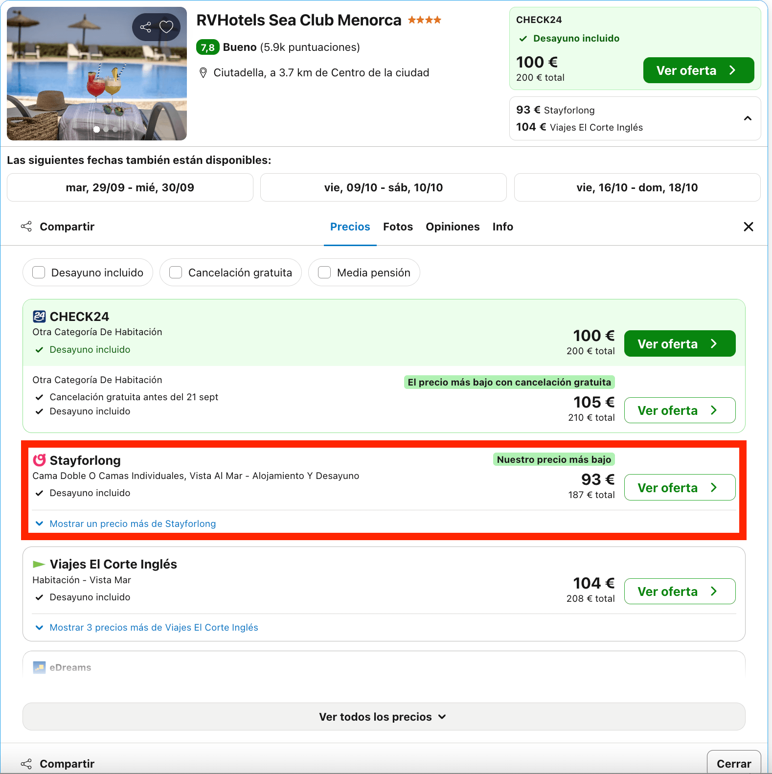 Escapada de última hora: resort 4* en Menorca desde 46€ p.p./noche
