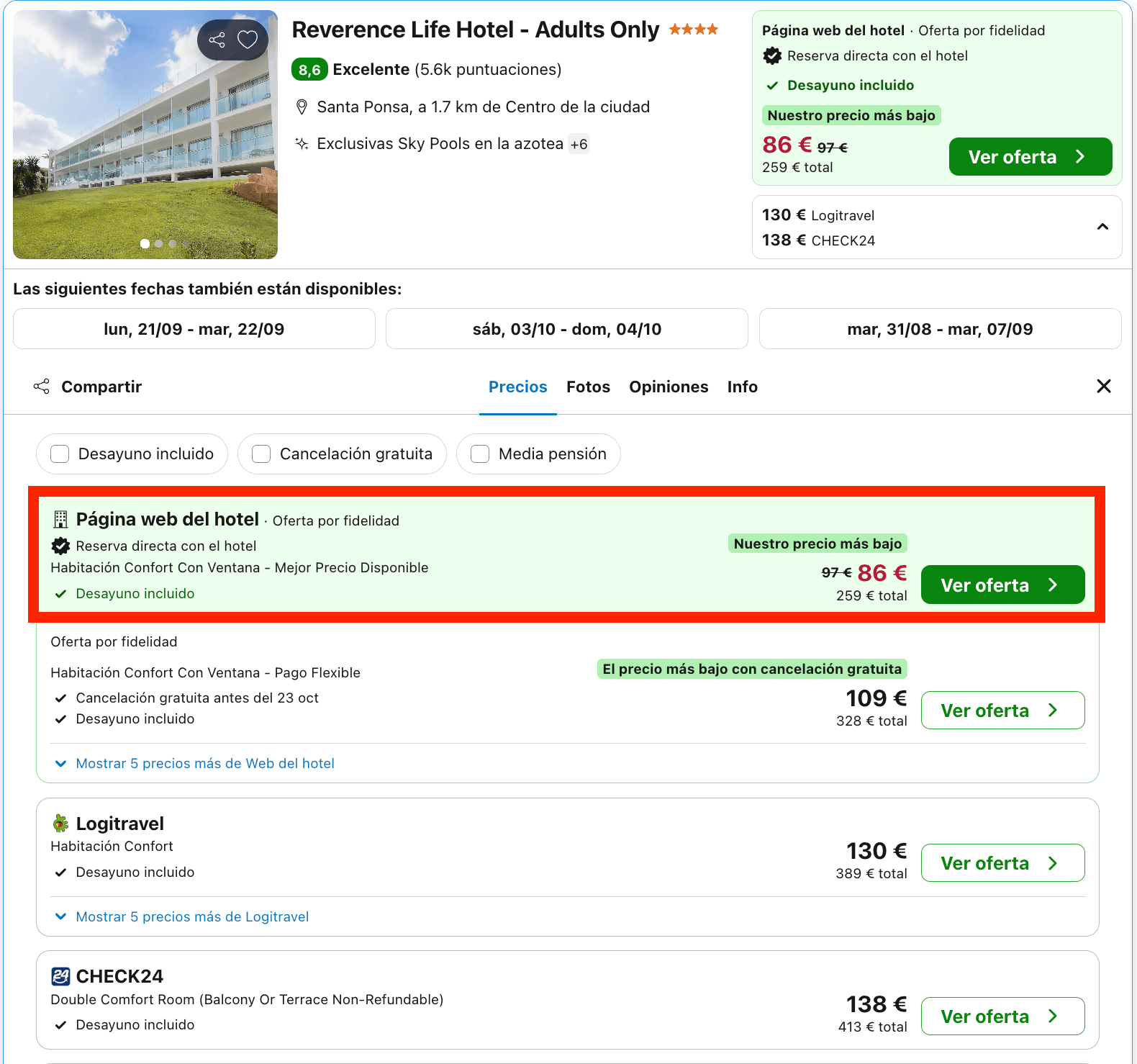 Hotel 4* solo para adultos a escasos metros de la magnífica Playa de Santa Ponça desde 43€ p.p./noche