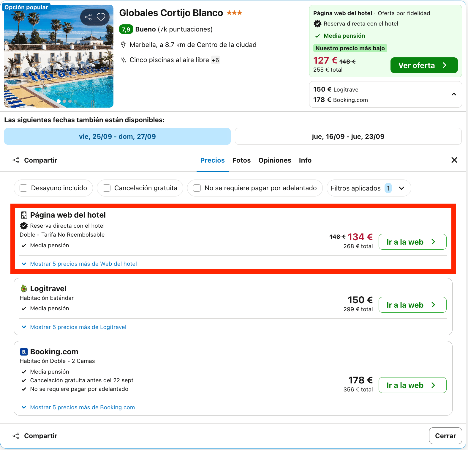 Final de verano en Marbella: hotel de diseño con media pensión desde 63€ p.p./noche