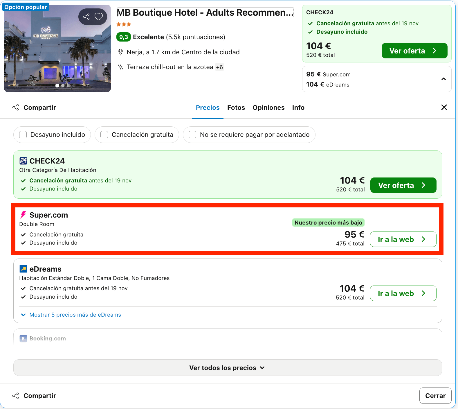 Espectacular hotel boutique solo para adultos en Nera desde 47€ p.p./noche