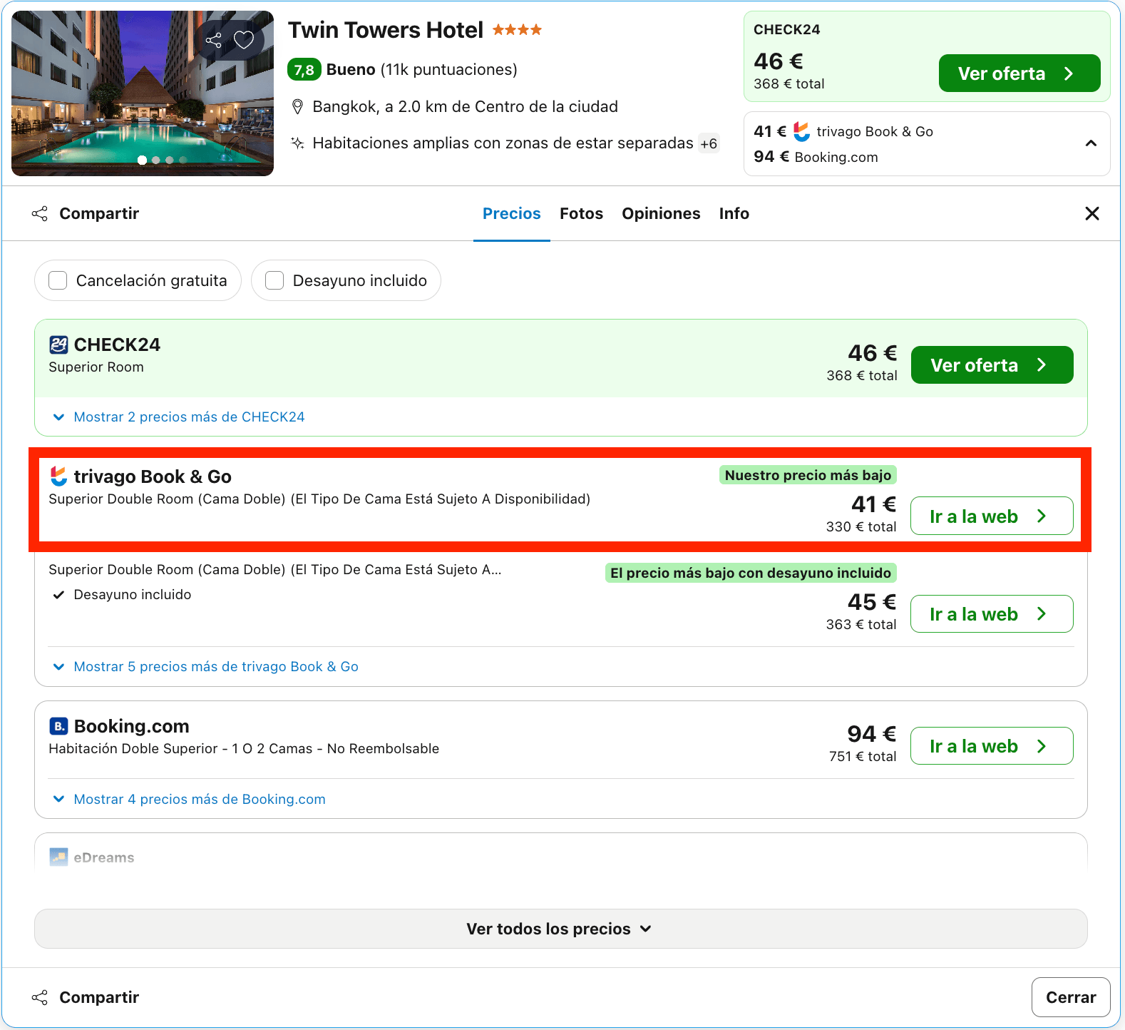 Vuelos directos a Bangkok + 8 noches en un hotel 5* desde 683€ p.p.