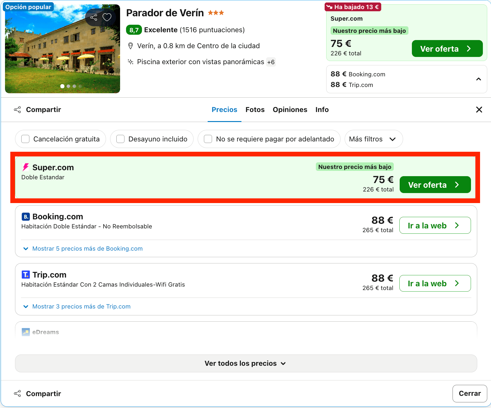 Parador que fue una fortaleza en el siglo XII donde te parecerá estar en la Edad Media desde 37€ p.p./noche