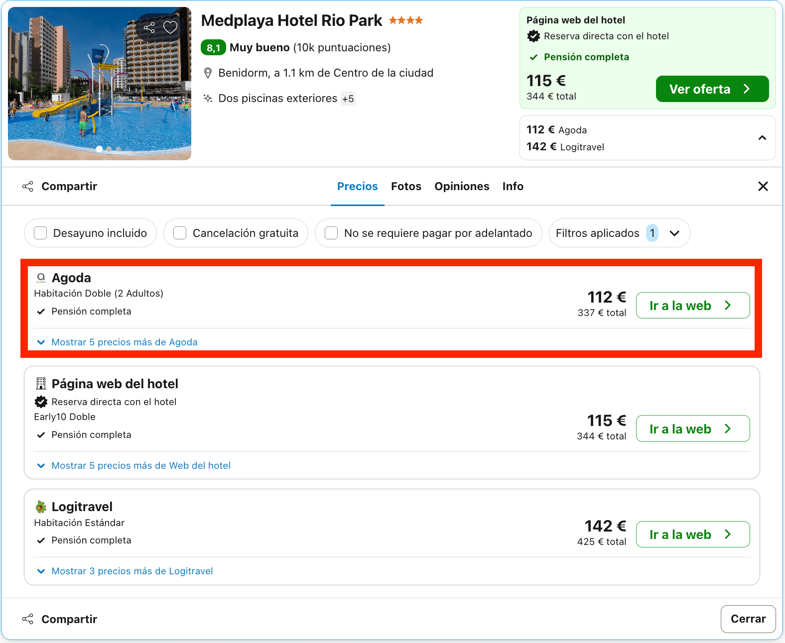 Hotel en la Costa Blanca con todas las comidas incluidas desde 56€ p.p./noche