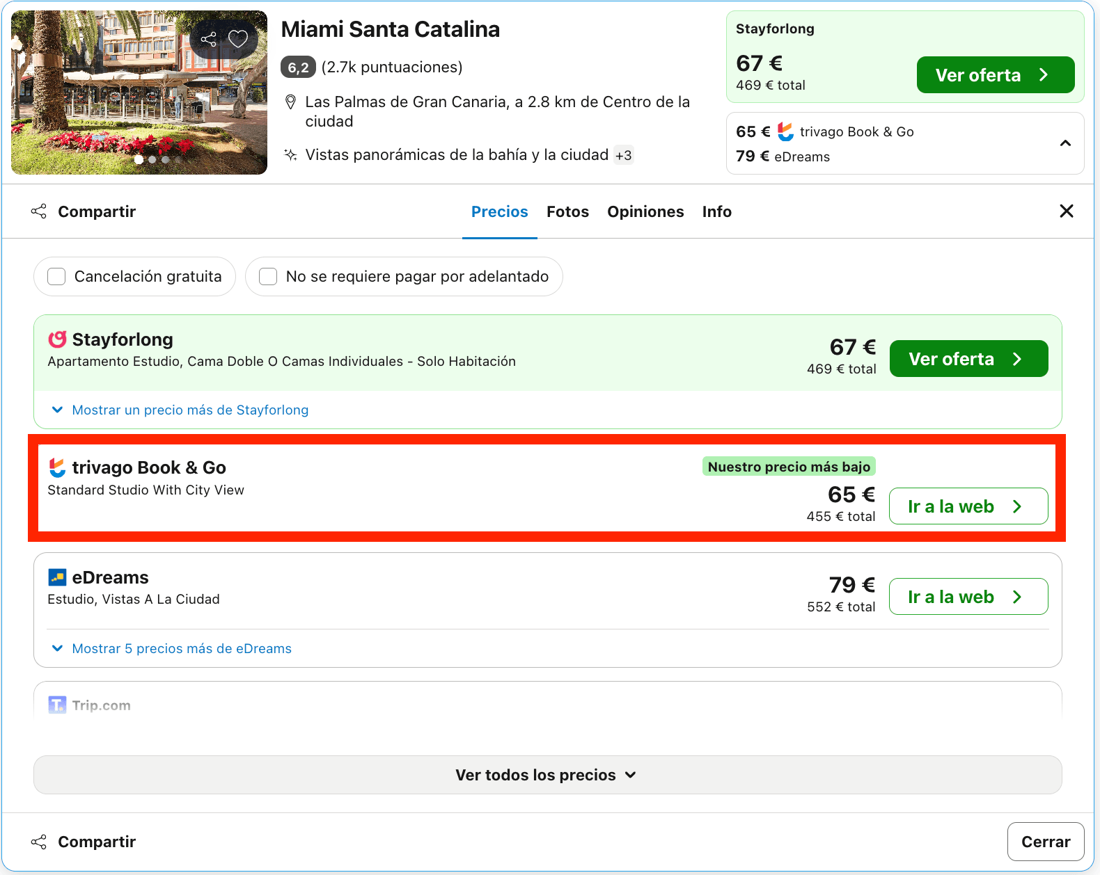 7 noches en un aparthotel en el centro de Las Palmas con vuelos incluidos desde 257€ p.p.