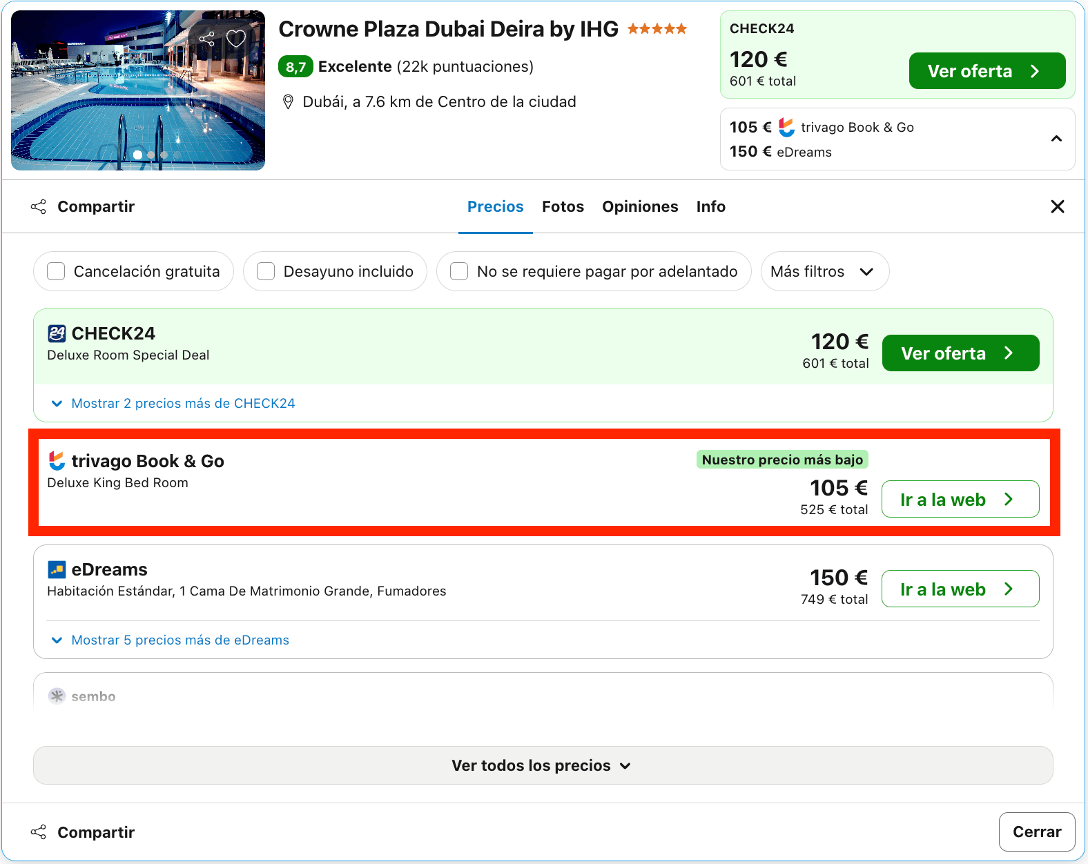 Dubái: vuelos directos con Emirates + 5 noches en un hotelazo 5* desde 980€ p.p.