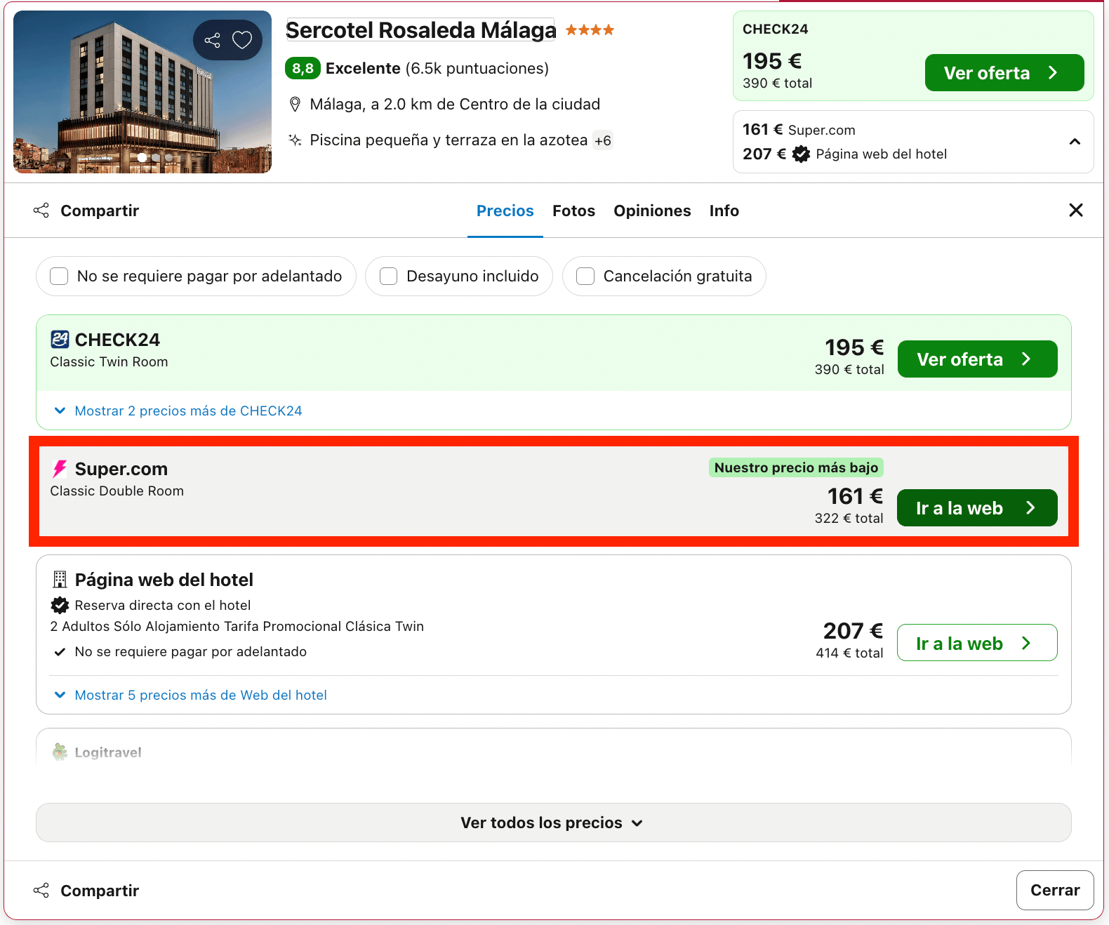 Última hora: espectacular hotel 4* en Málaga desde 80€ p.p./noche