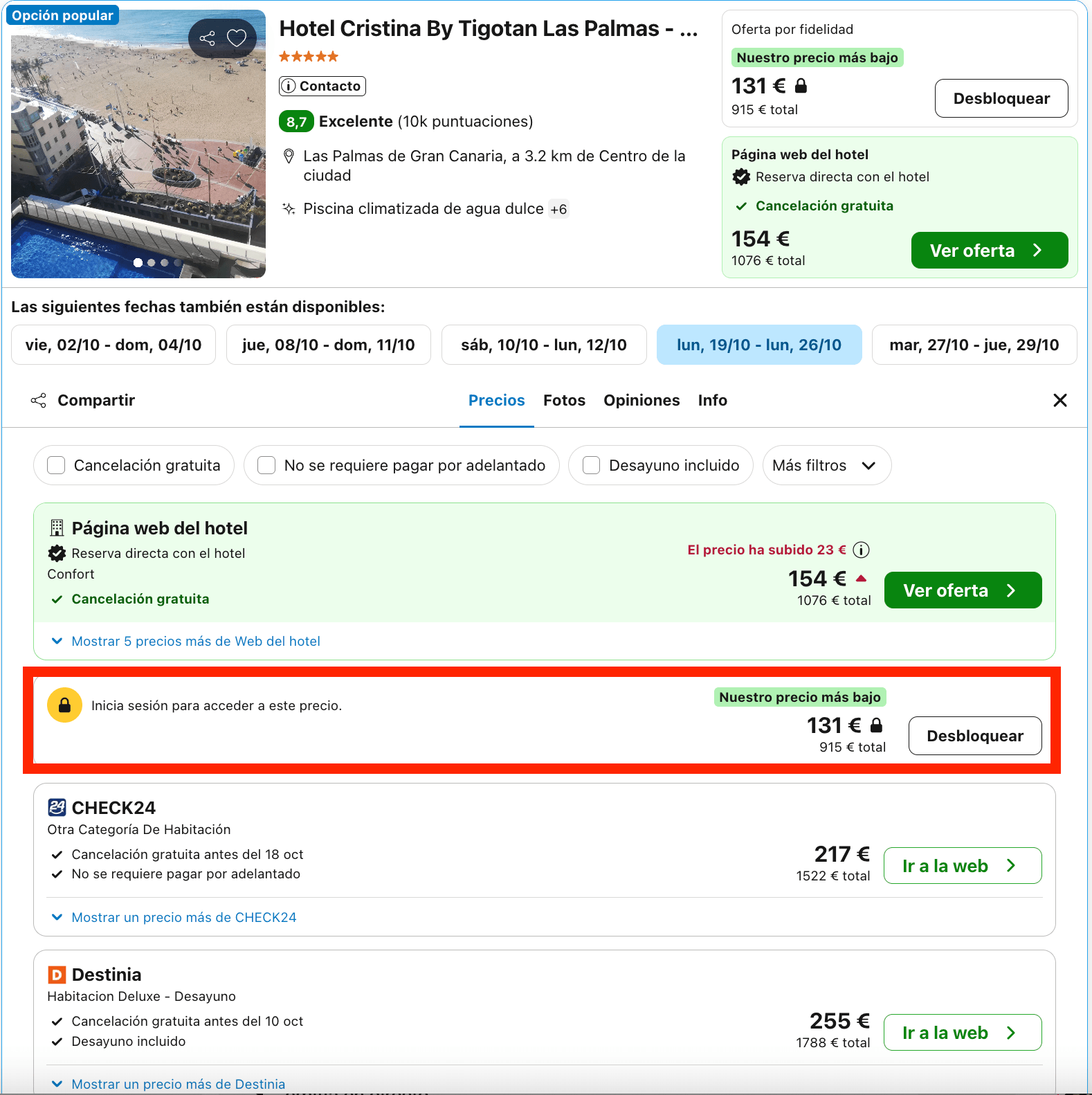 Las Palmas: espectacular hotel 5* solo para adultos con vistas al mar desde 65€ p.p./noche