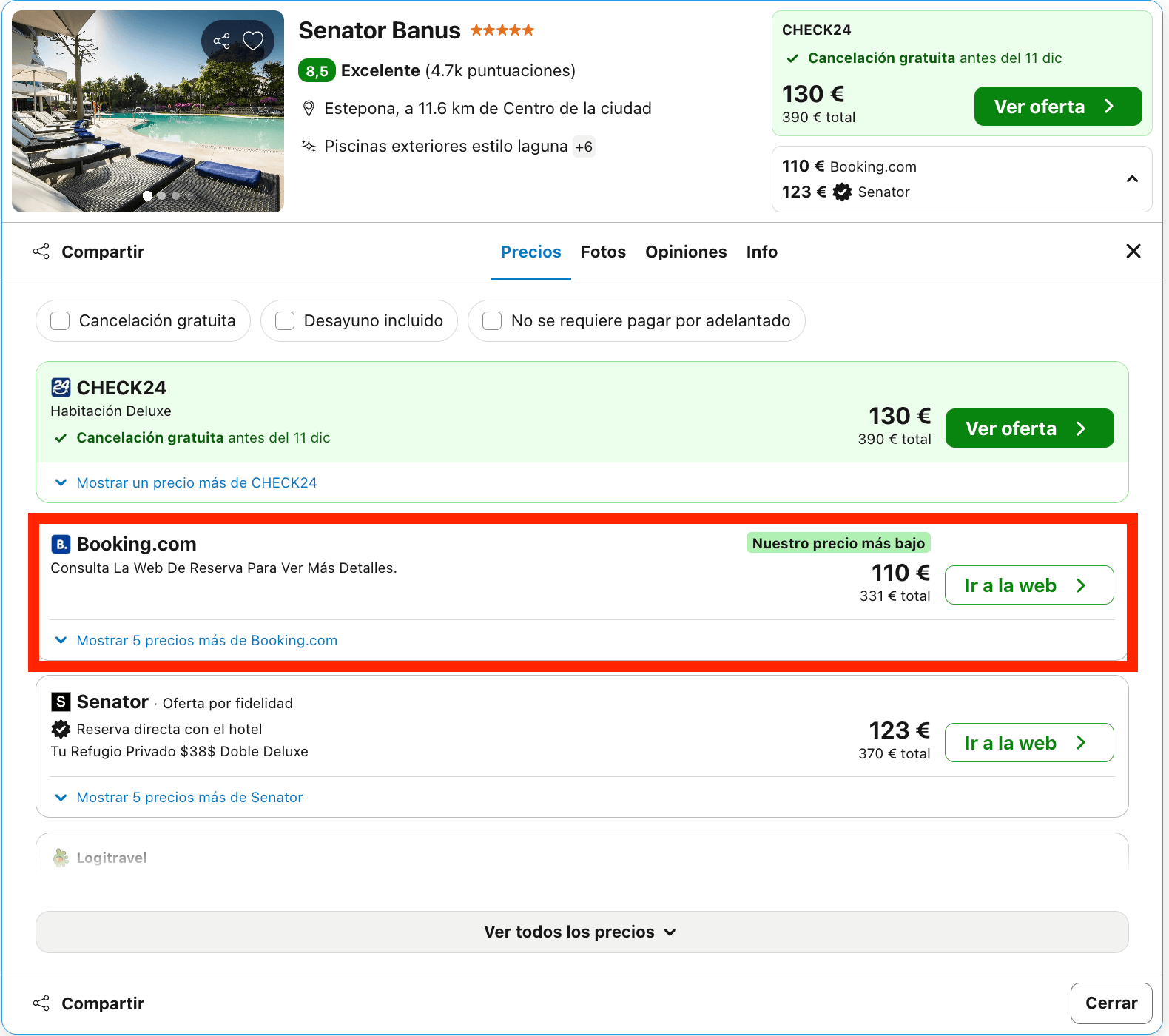 Diciembre de lujo en Estepona: hotel 5* con preciosas vistas al mar desde 55€ p.p./noche