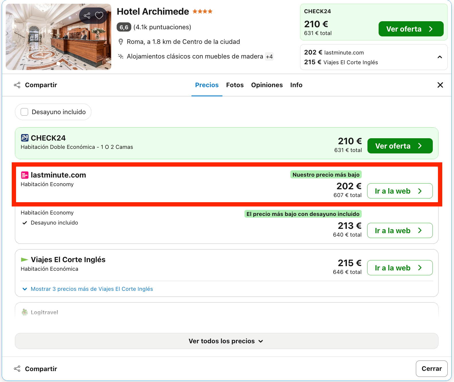 Vuelos a Roma + 3 noches en un hotel 4* desde 345€ p.p.