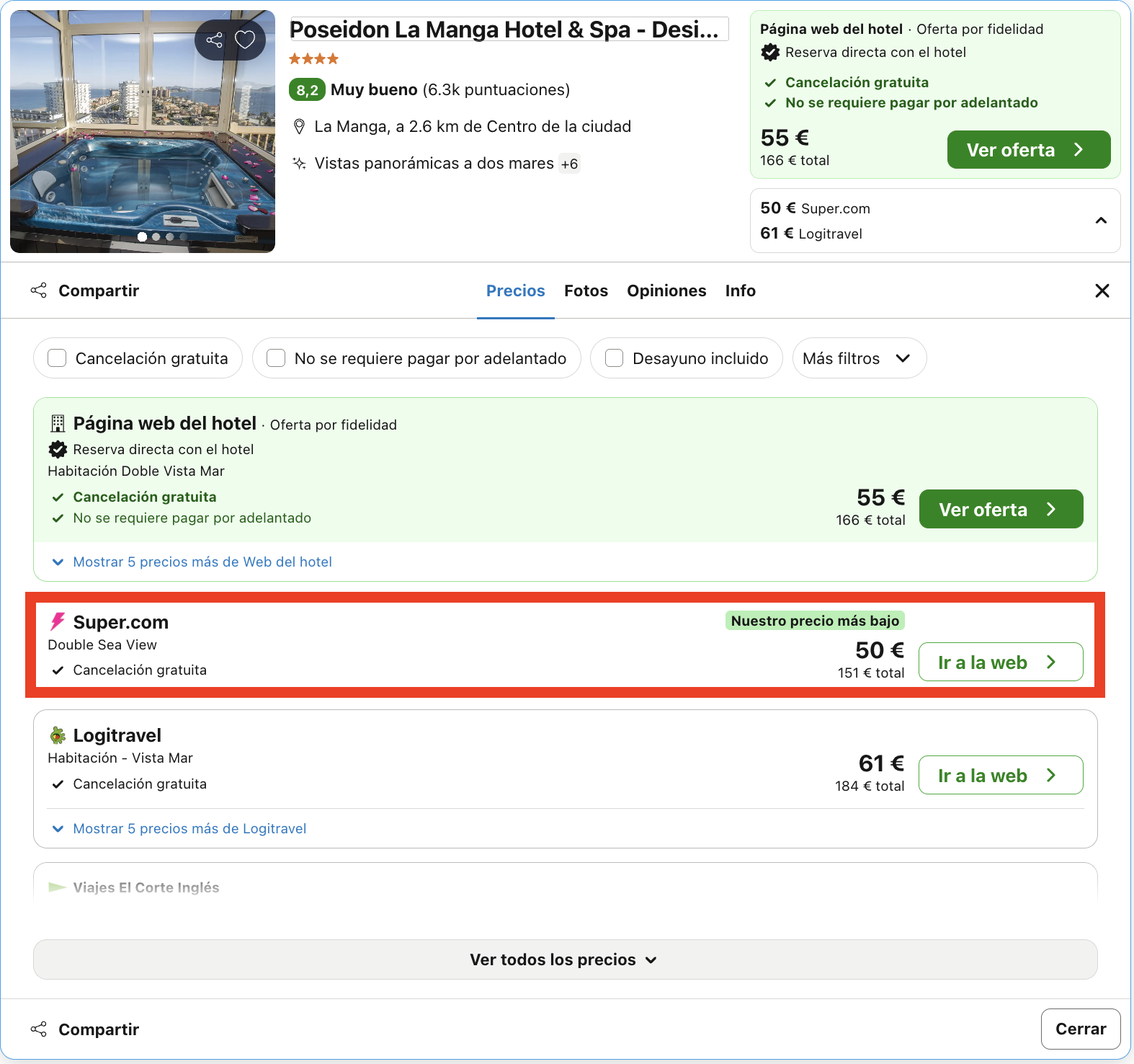 Escapada solo para adultos en La Manga del Mar Menor: hotel 4* desde 25€ p.p./noche