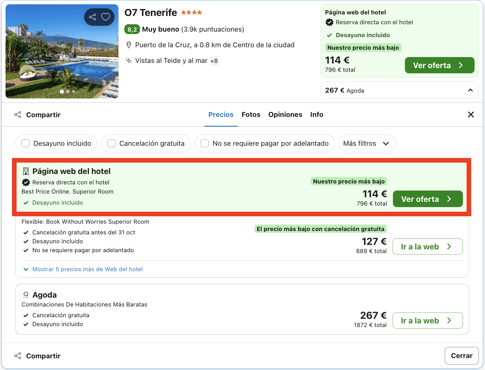 Vacaciones en Tenerife: 7 noches en un hotel 4* con desayuno desde 199€ p.p.