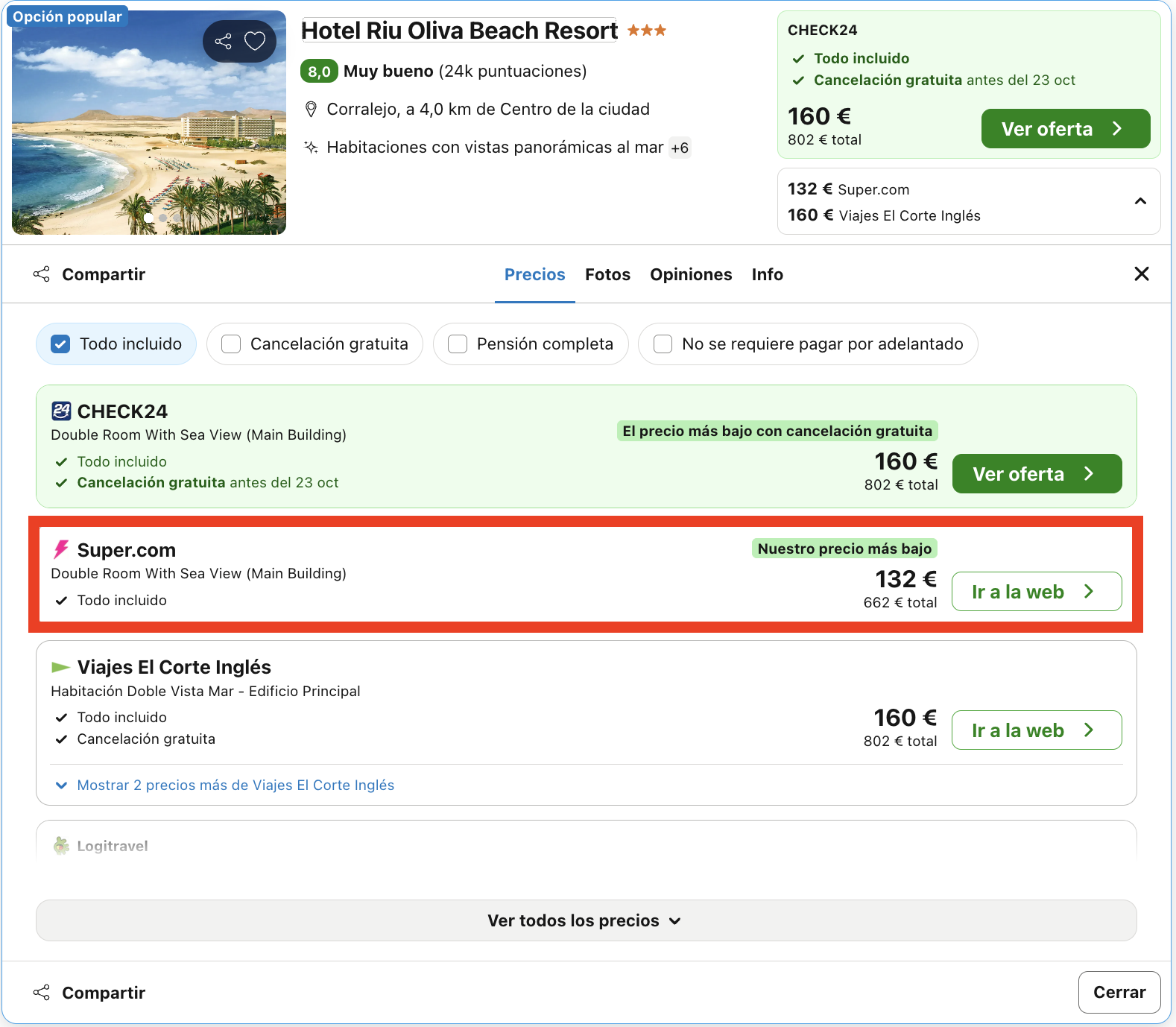 Resort Riu en Fuerteventura con todas las comidas y bebidas incluidas desde 66€ p.p./noche