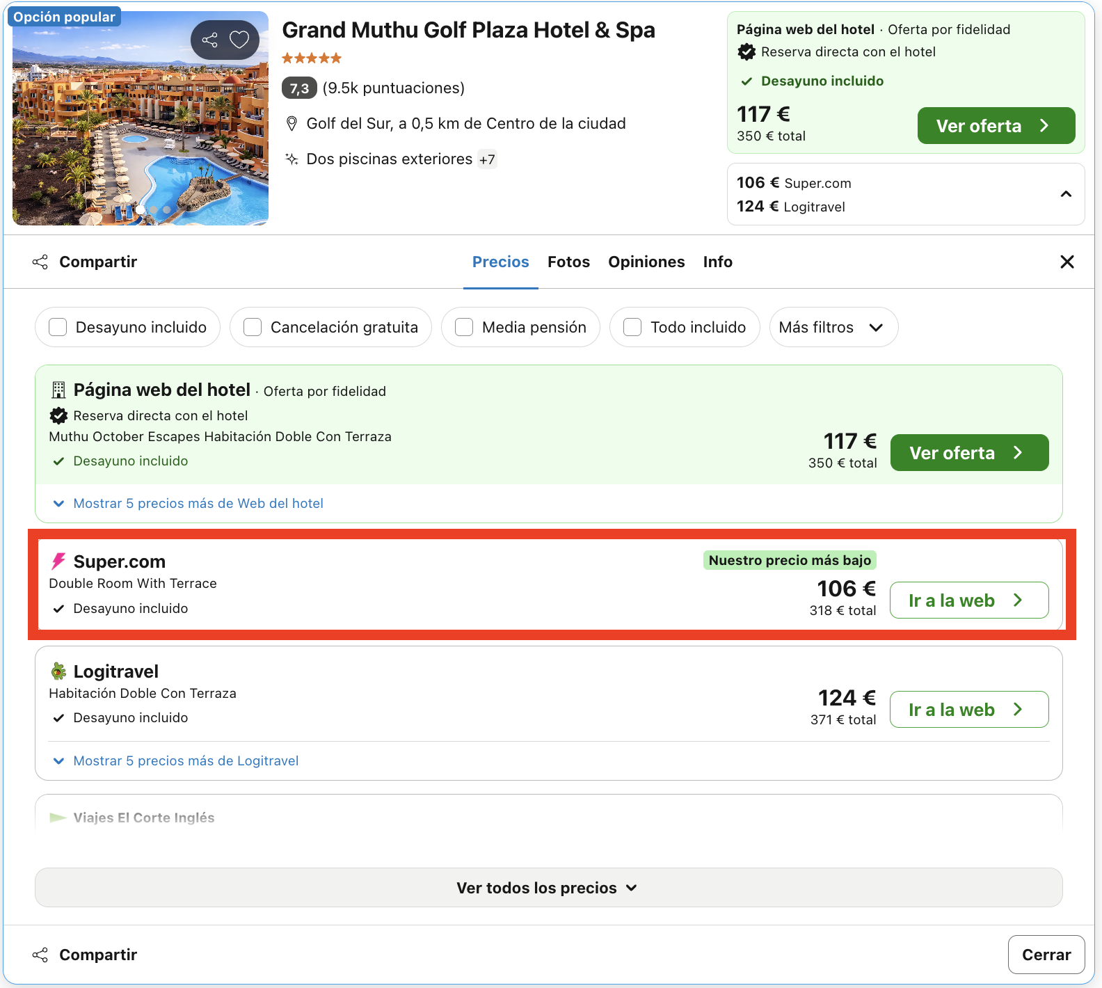 Fin de semana de lujo en Tenerife: hotel & spa 5* desde 53€ p.p./noche