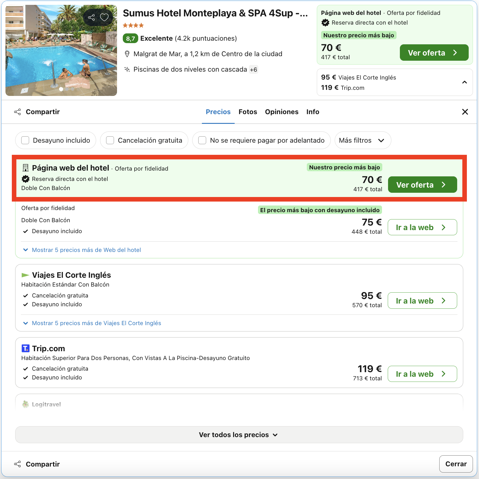 Costa Dorada: hotel 4* superior solo para adultos desde 35€ p.p./noche