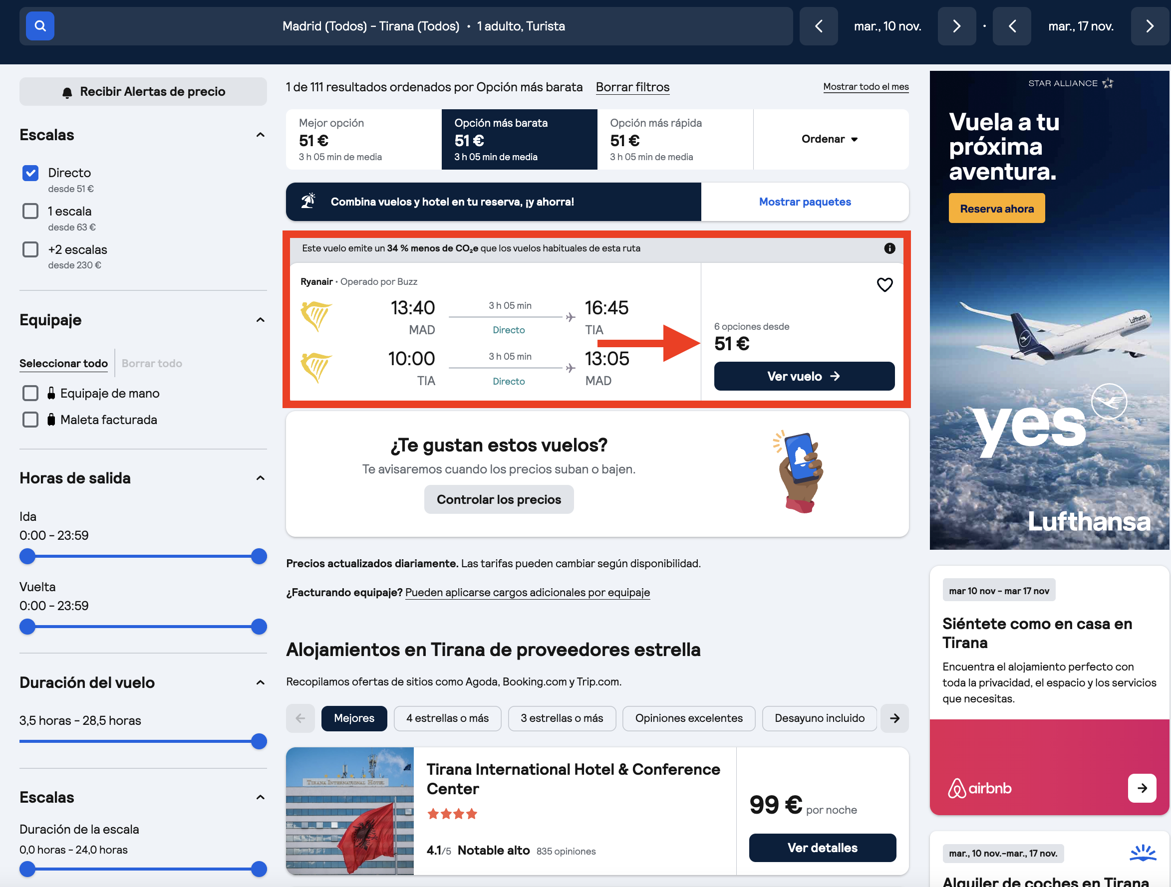 Vuelos a Tirana (Albania) desde solo 51€ ida y vuelta