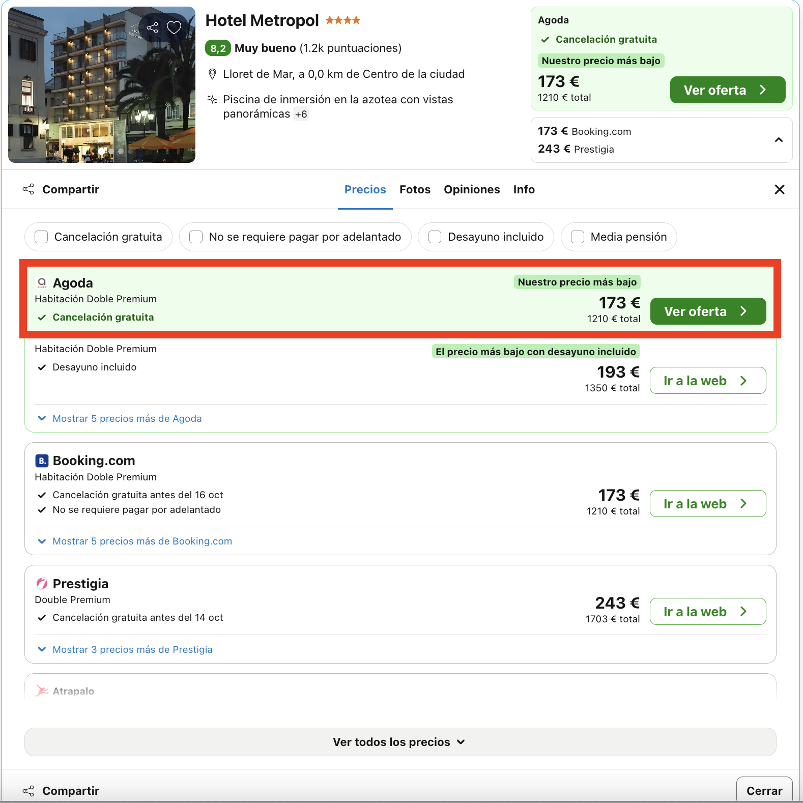 Vacaciones en la Costa Brava: 7 noches en un hotel 4* en pleno paseo marítimo desde 605€ p.p.