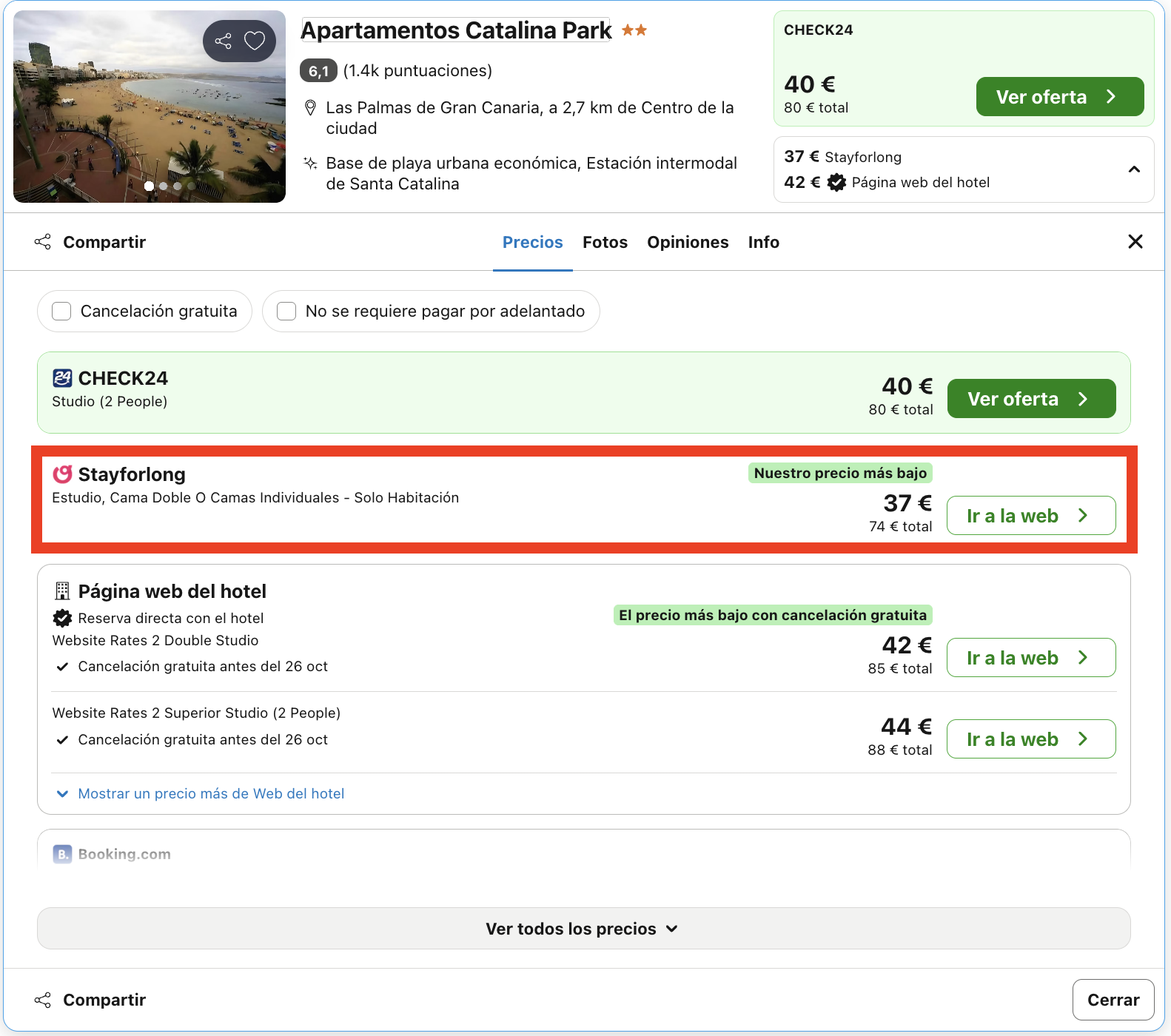 Fin de semana en Las Palmas: cálido y acogedor aparthotel desde 18€ p.p./noche