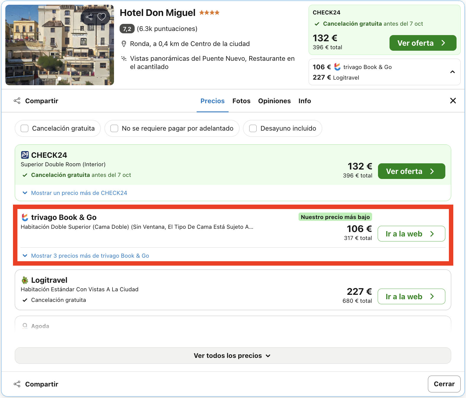 Última hora en Ronda: hotel 4* en primera línea de su impresionante garganta desde 53€ p.p./noche