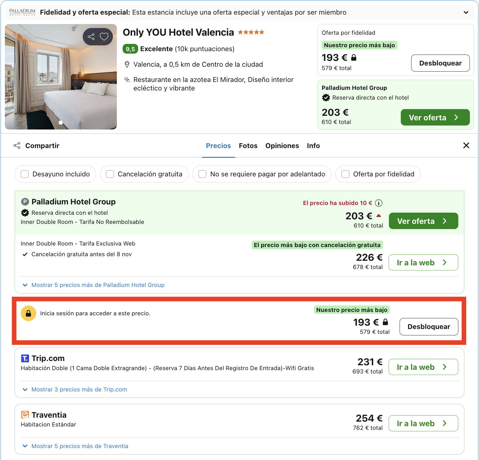 Otoño de lujo en Valencia: hotel Only YOU 5* con vistas increíbles desde 96€ p.p./noche
