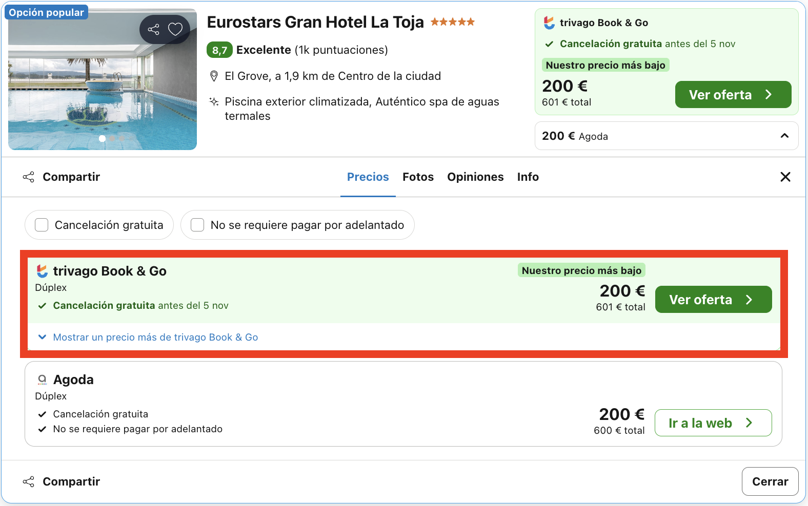 Escapada de lujo en la Isla de la Toja: histórico hotel 5* con fantásticas vistas al mar desde 100€ p.p./noche