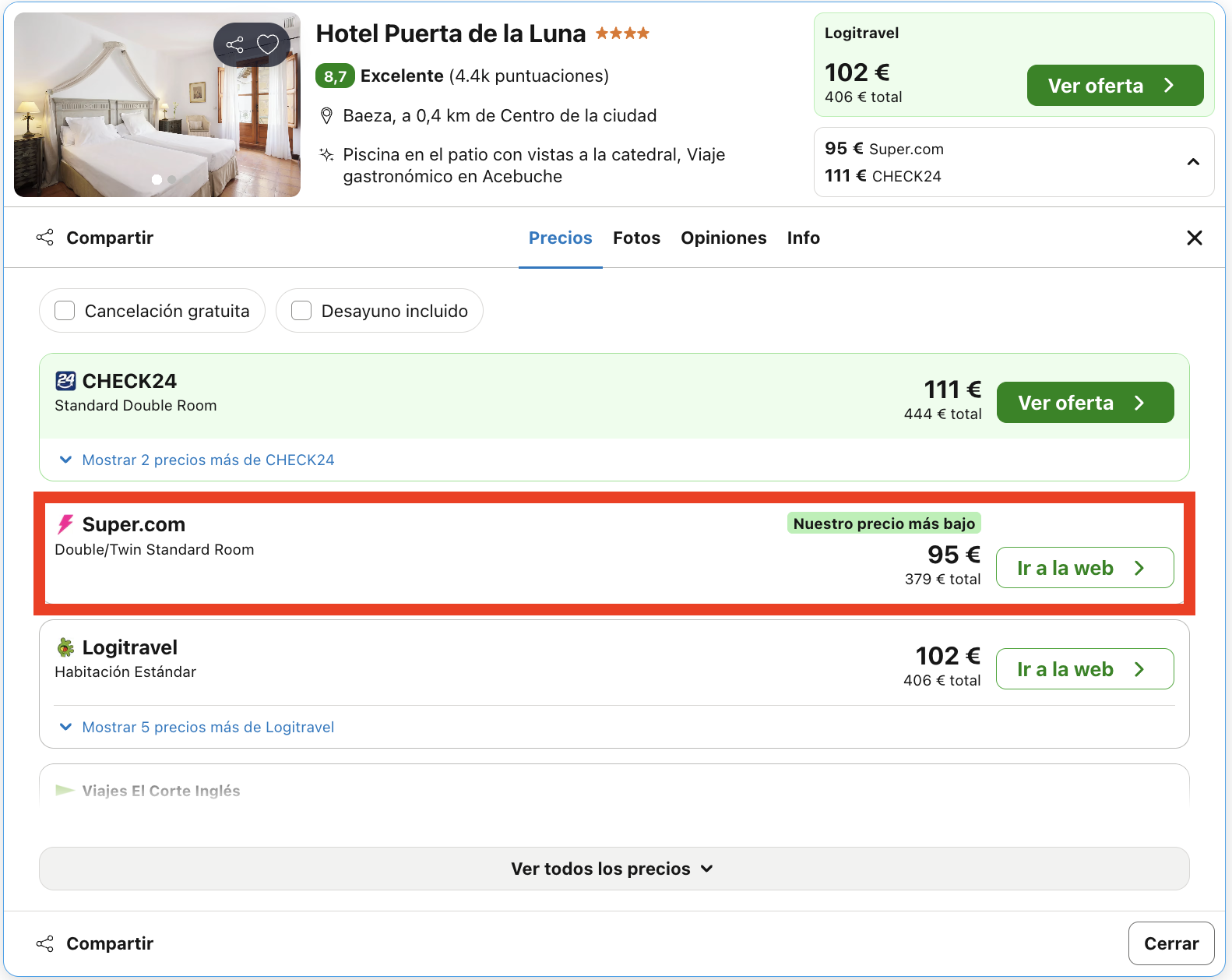 Escapada de última hora en Úbeda: hotel 4* con piscina desde 47€ p.p./noche
