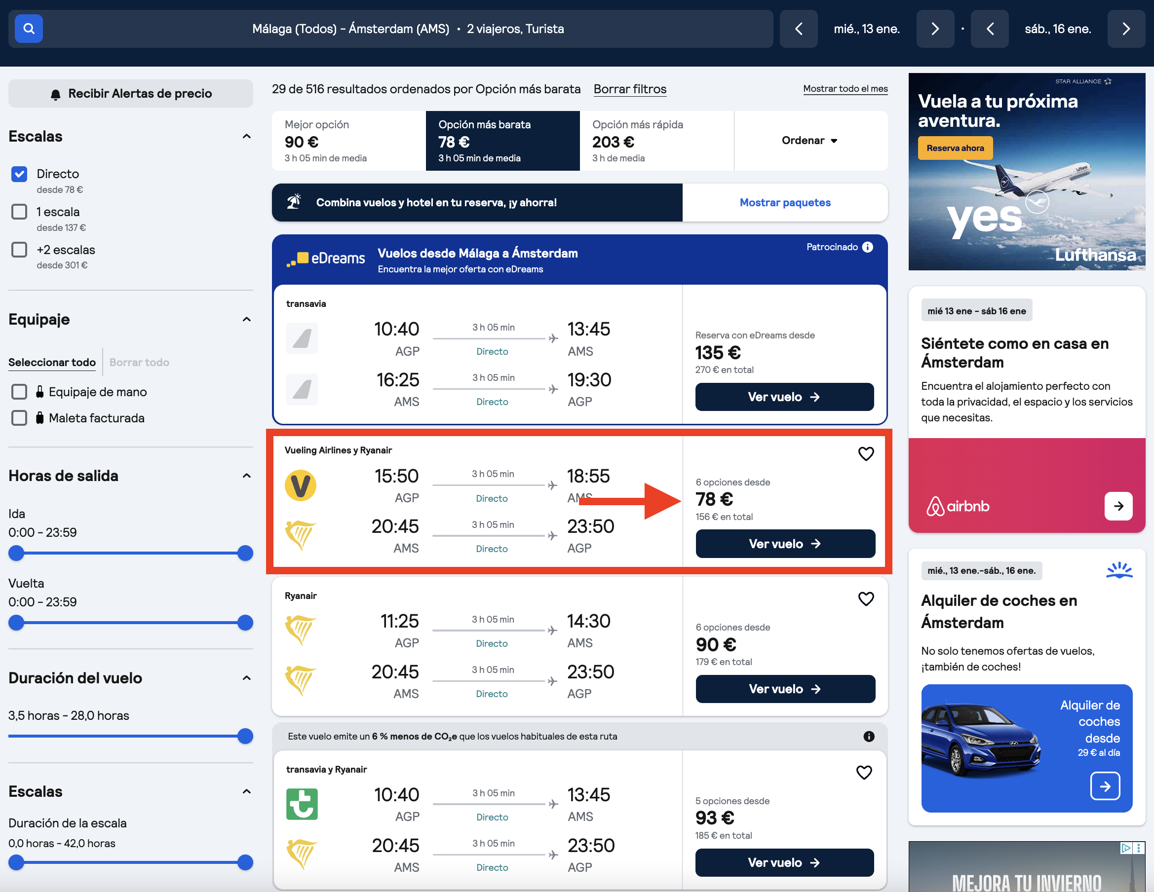 Ámsterdam: vuelos desde 78€ ida y vuelta