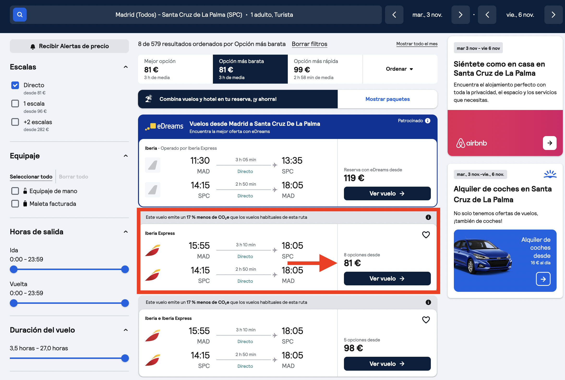 Vuelos a La Palma desde 81€ ida y vuelta