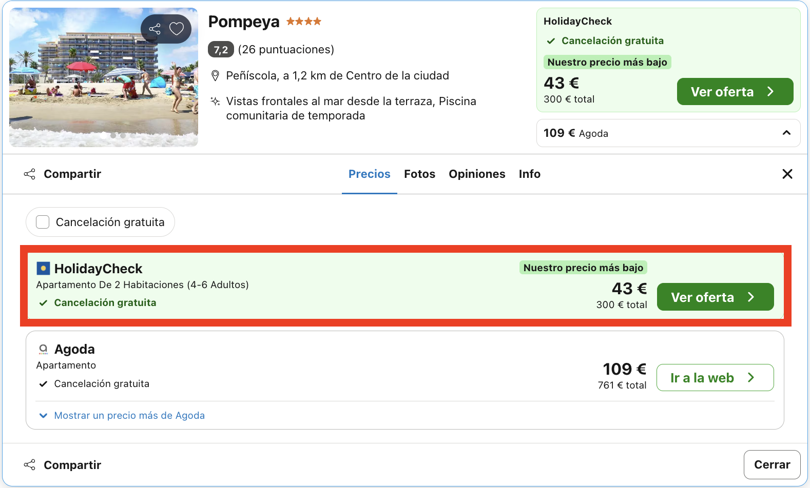 Vacaciones en Peñíscola: 7 noches en un apartamento a pie de playa desde 150€ p.p.