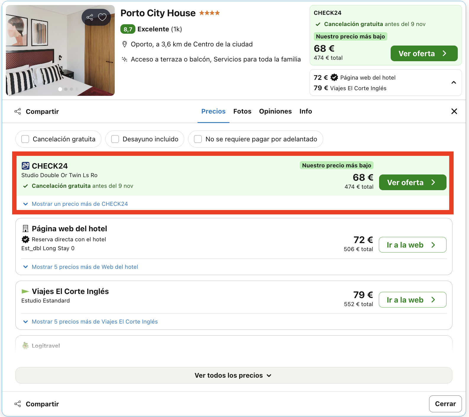 Vuelos a Oporto + 7 noches en un aparthotel 4* de diseño desde 269€ p.p.