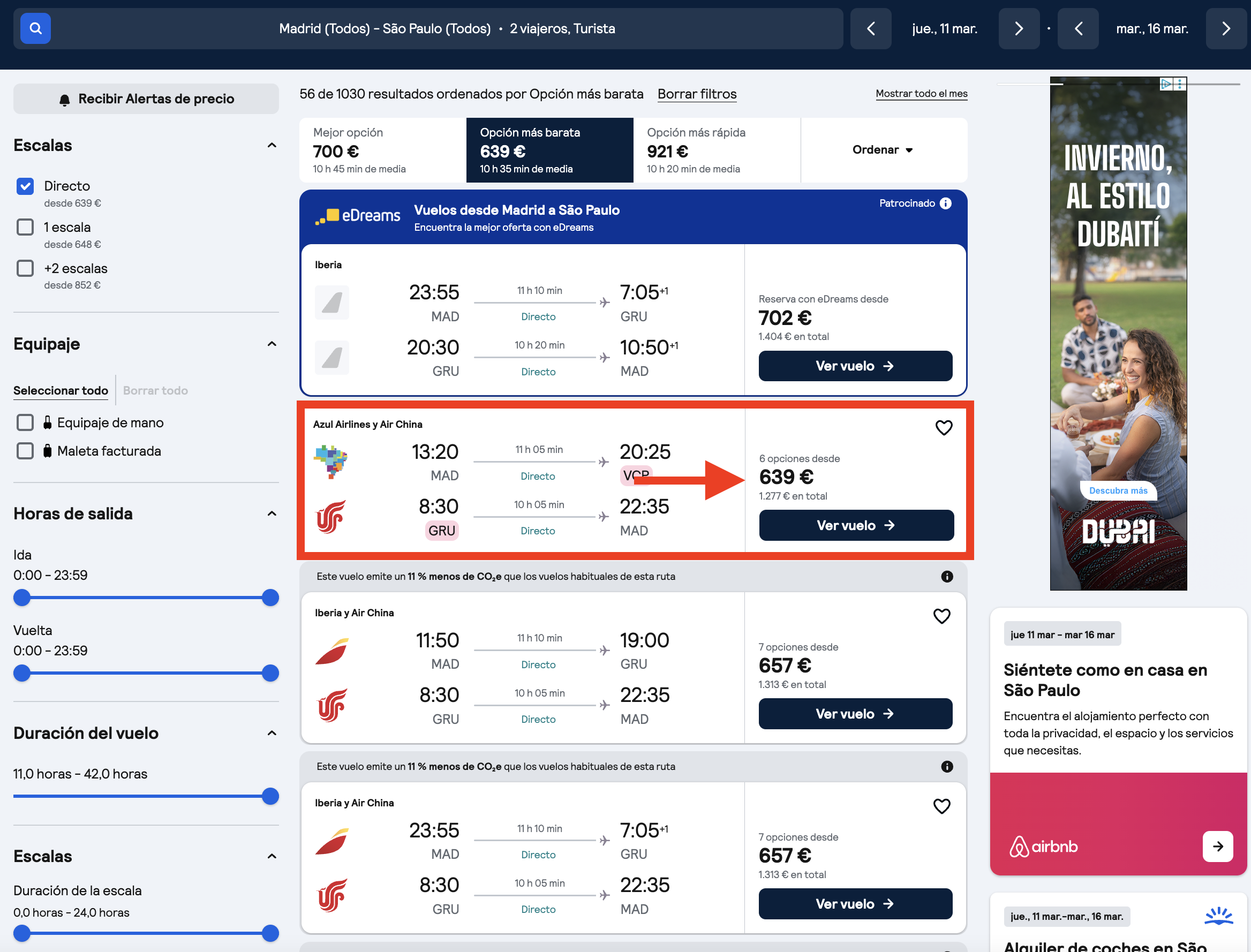 Vuelos directos a São Paulo desde 639€ ida y vuelta