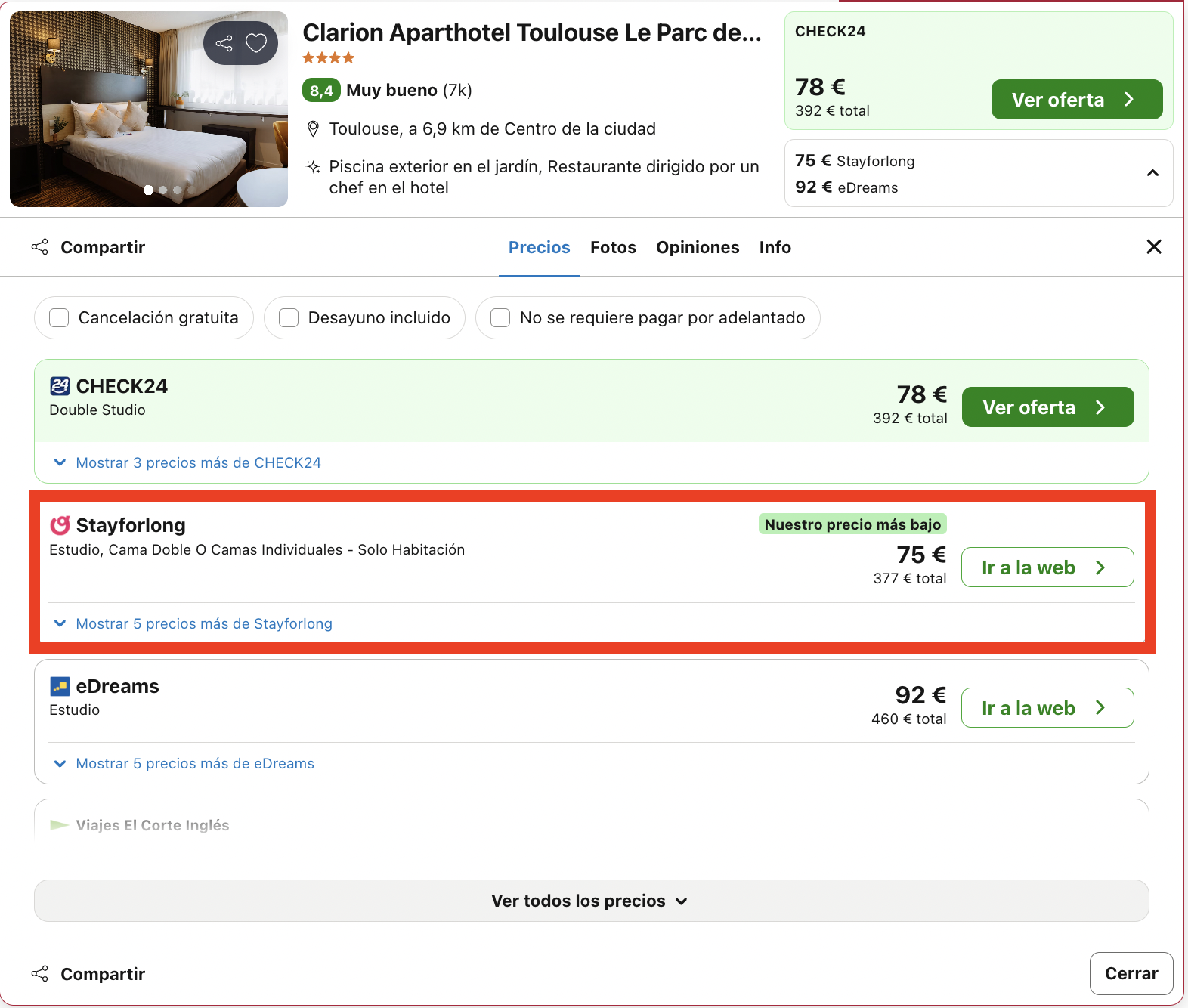 Vuelos a Toulouse + 5 noches en un aparthotel 4* desde 223€ p.p.