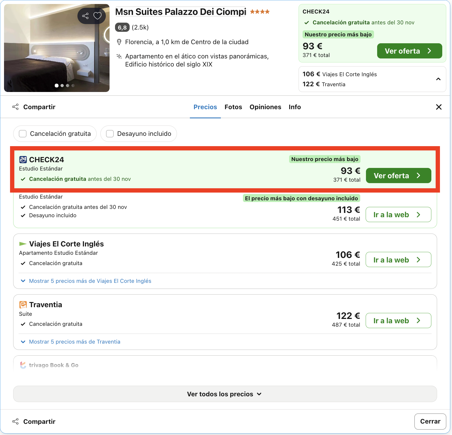 Puente de diciembre en Florencia: hotel 4* junto a la Basílica de la Santa Cruz desde 46€ p.p./noche