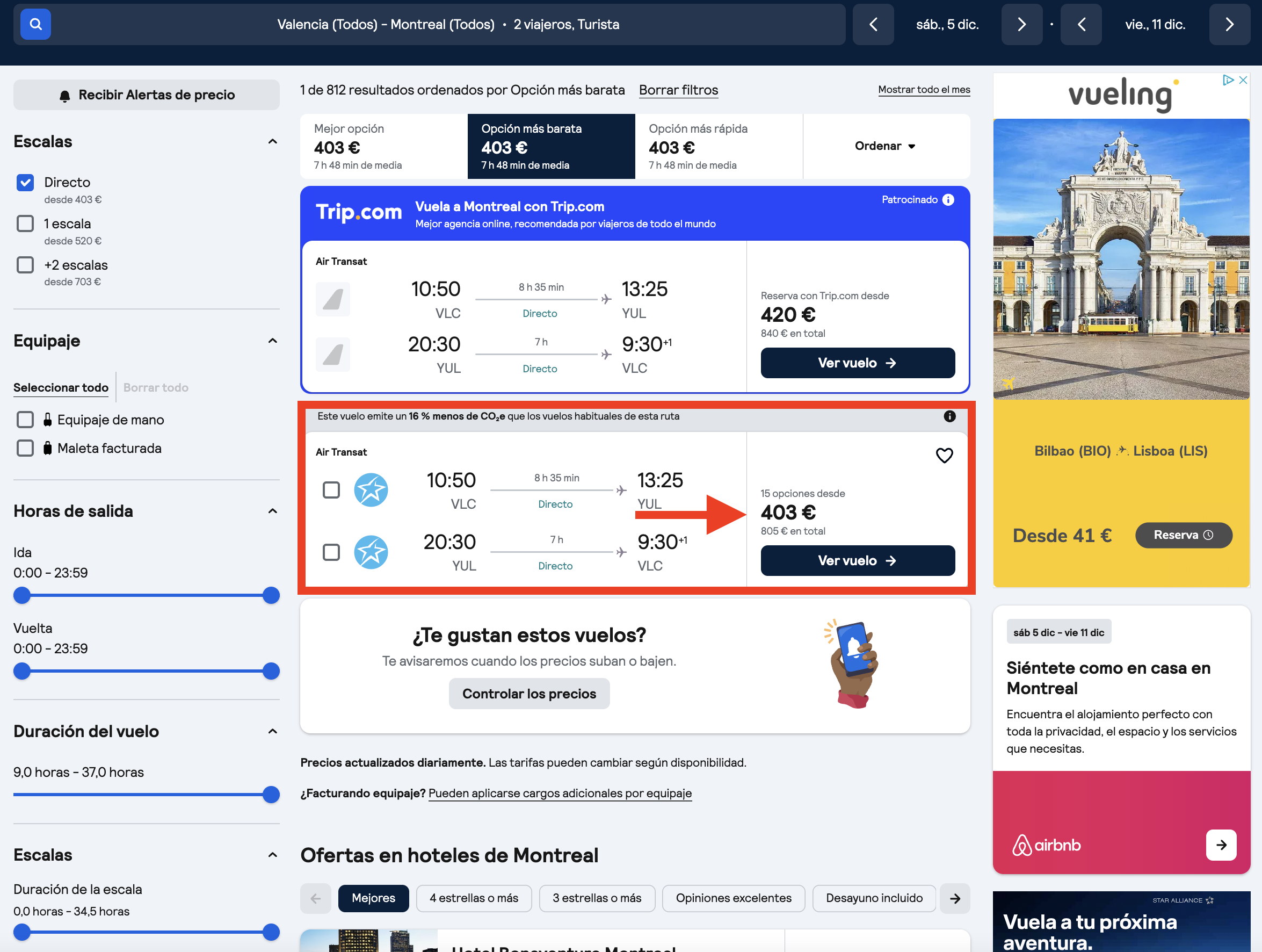 Diciembre en Canadá: vuelos directos a Montreal desde solo 403€ ida y vuelta