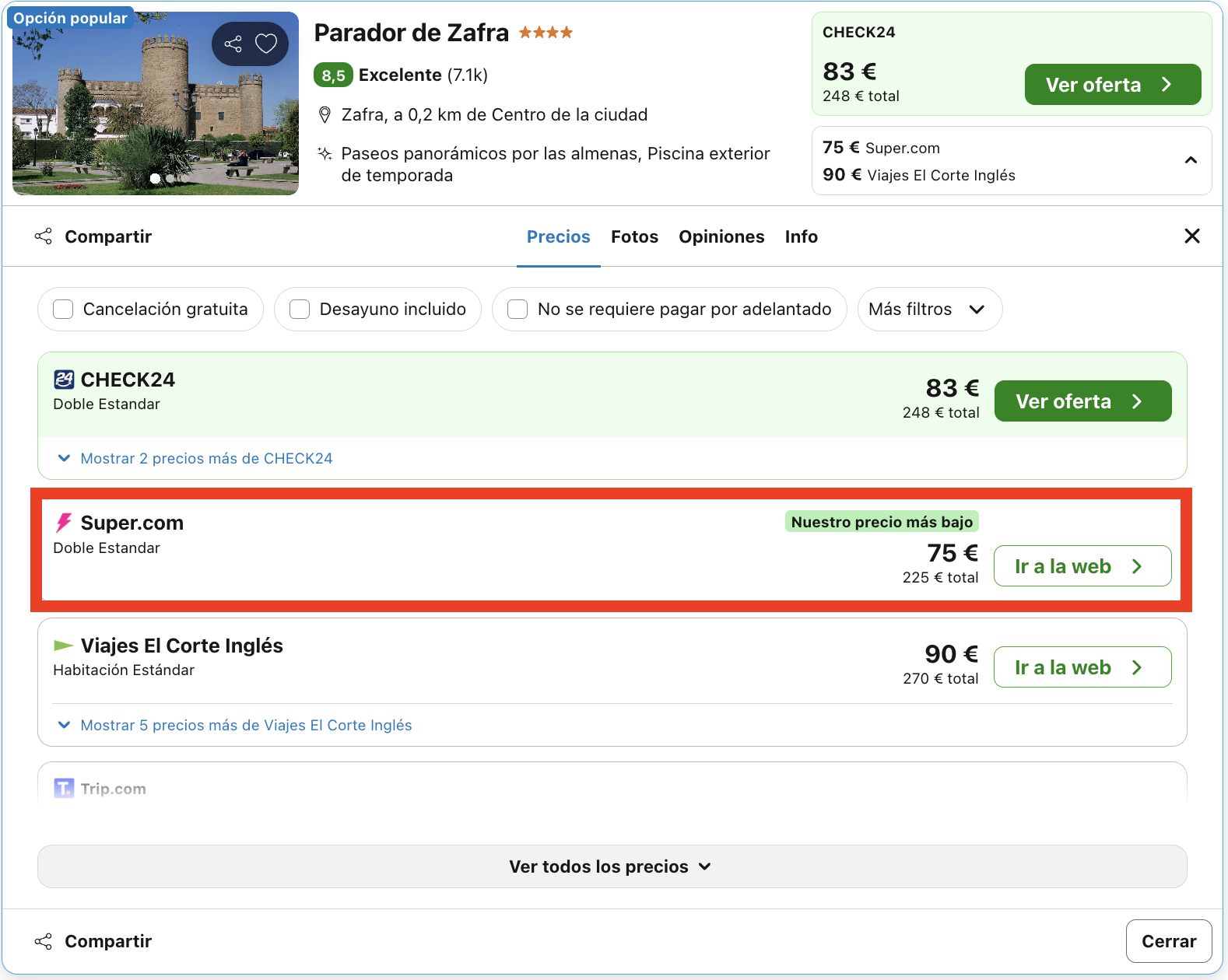 Impresionante castillo-palacio del siglo XV convertido en un lujoso Parador desde 37€ p.p./noche
