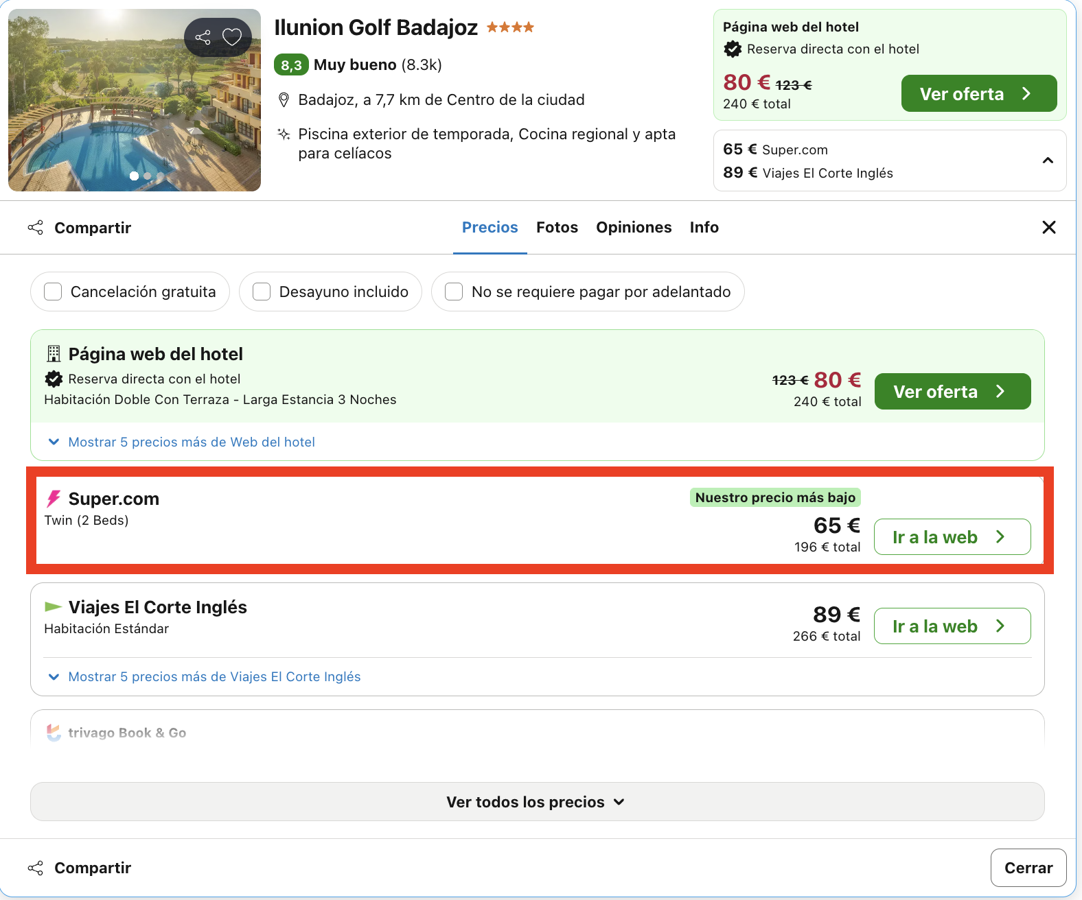 Escapada de última hora: hotel 4* en Badajoz ideal para los amantes del golf desde 32€ p.p./noche