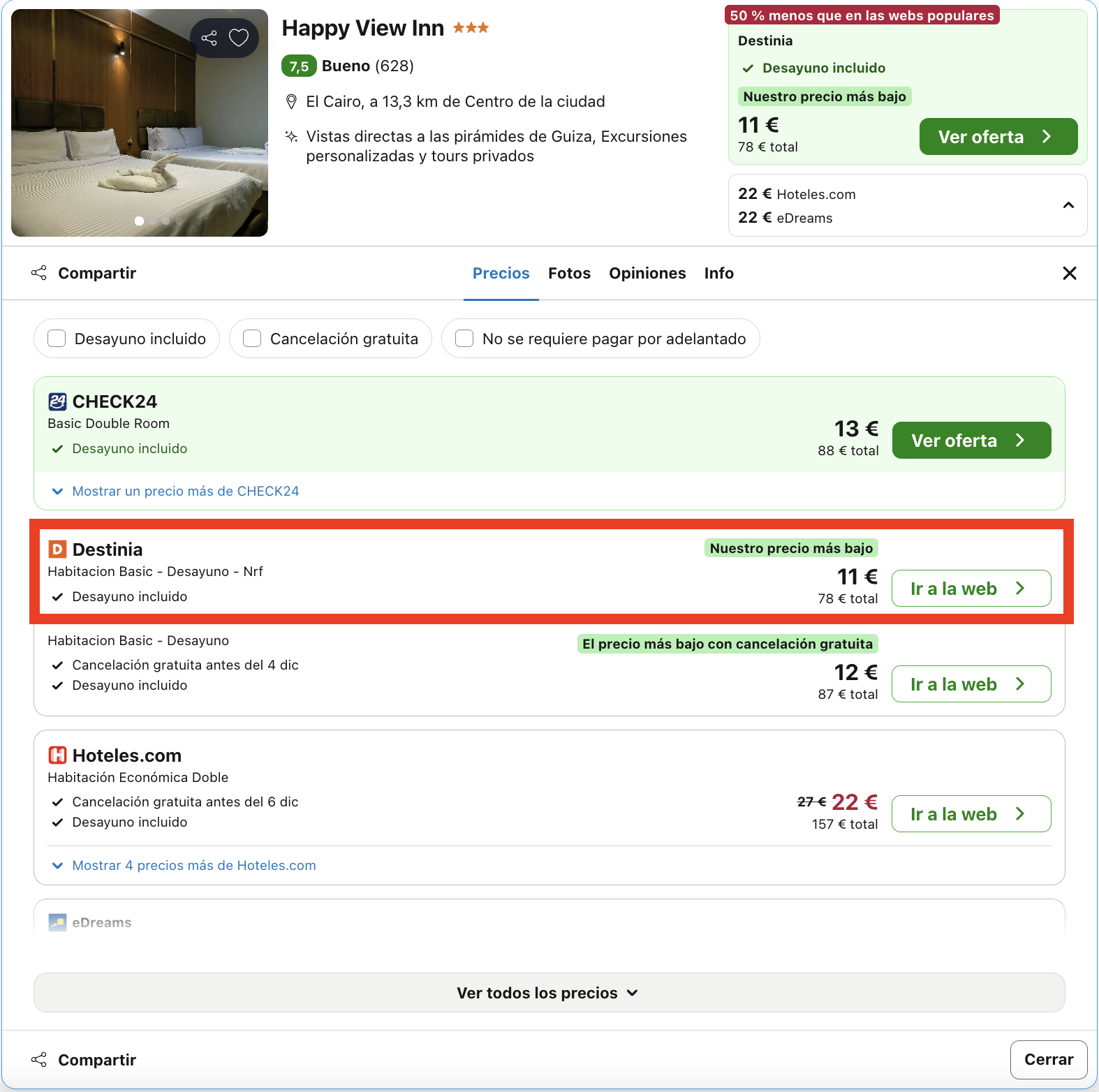 El Cairo: vuelos directos + 7 noches en un hotel con vistas a las pirámides desde 184€ p.p.