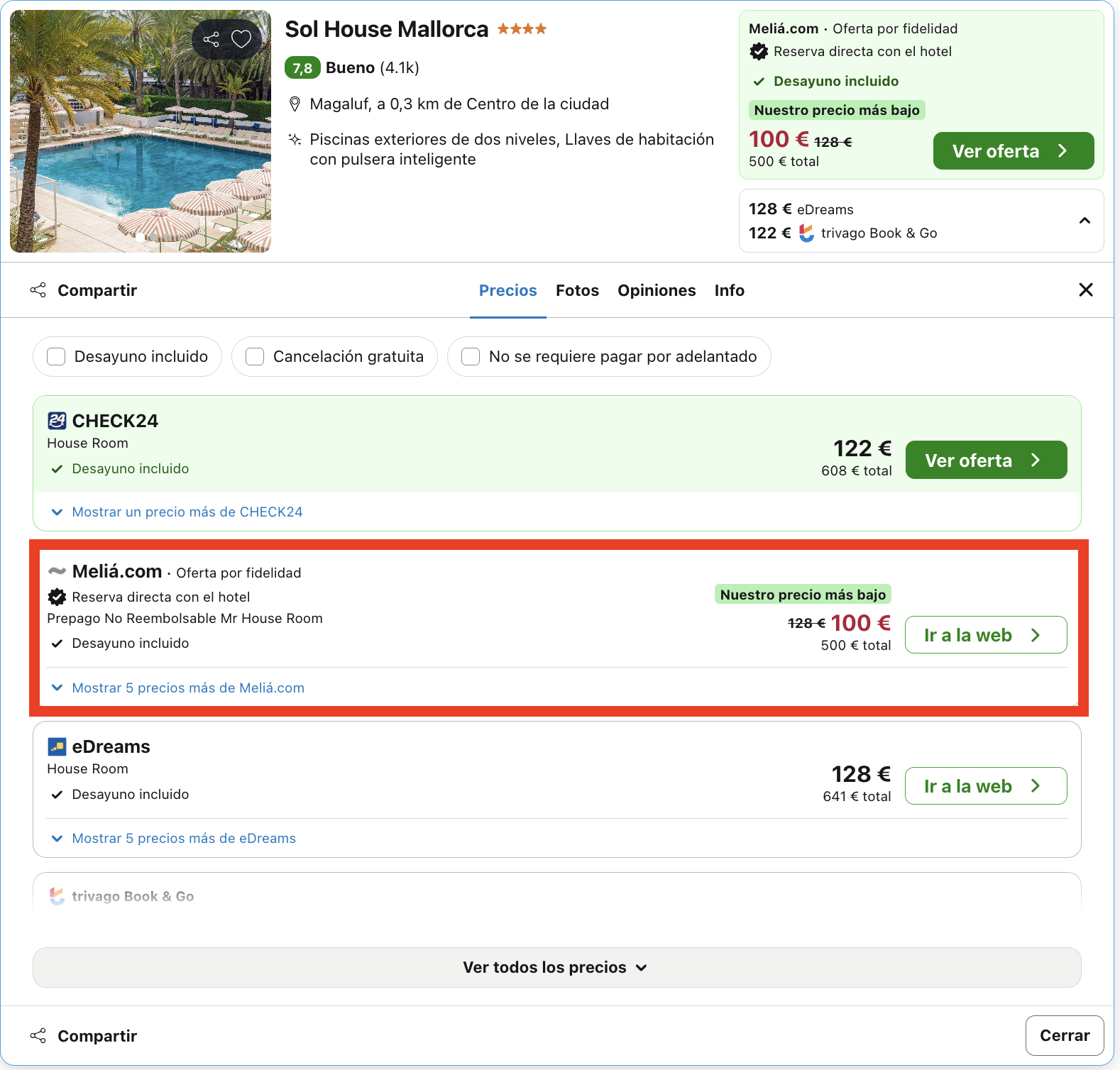 Magaluf: hotel 4* by Meliá solo para adultos con desayuno incluido desde 50€ p.p./noche