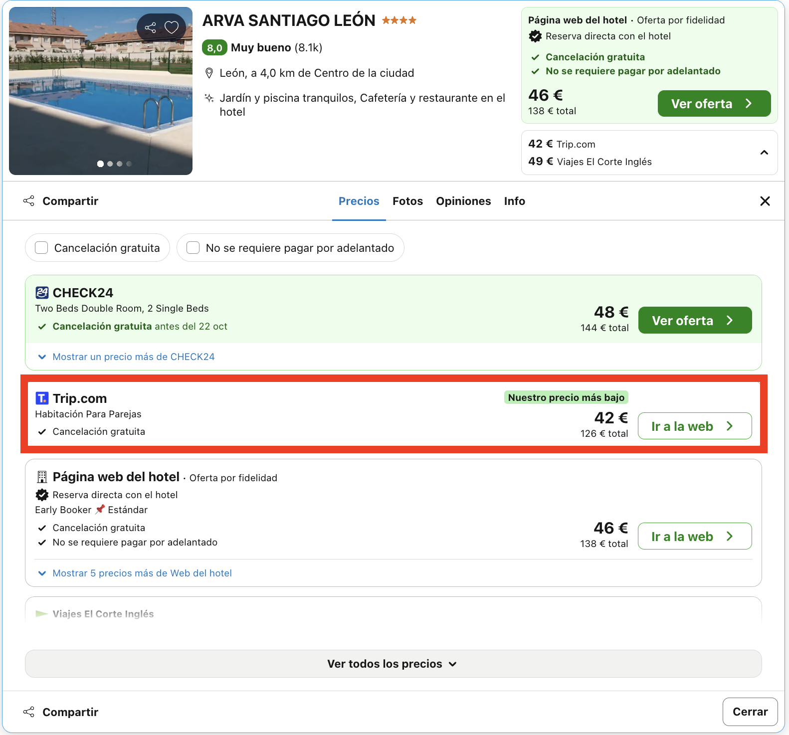Escapada de última hora: hotel 4* en León desde 21€ p.p./noche
