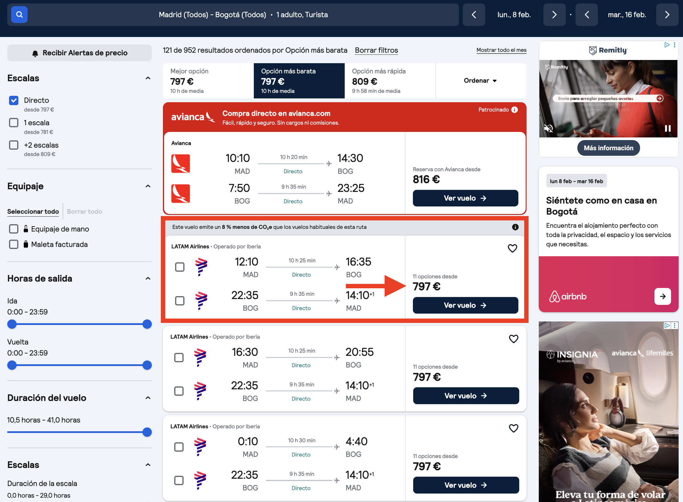 Vuelos directos a Colombia desde 797€ ida y vuelta
