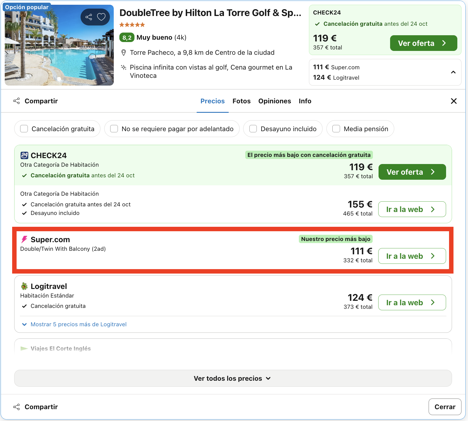 Escapada de lujo en un resort 5* by Hilton desde 55€ p.p./noche
