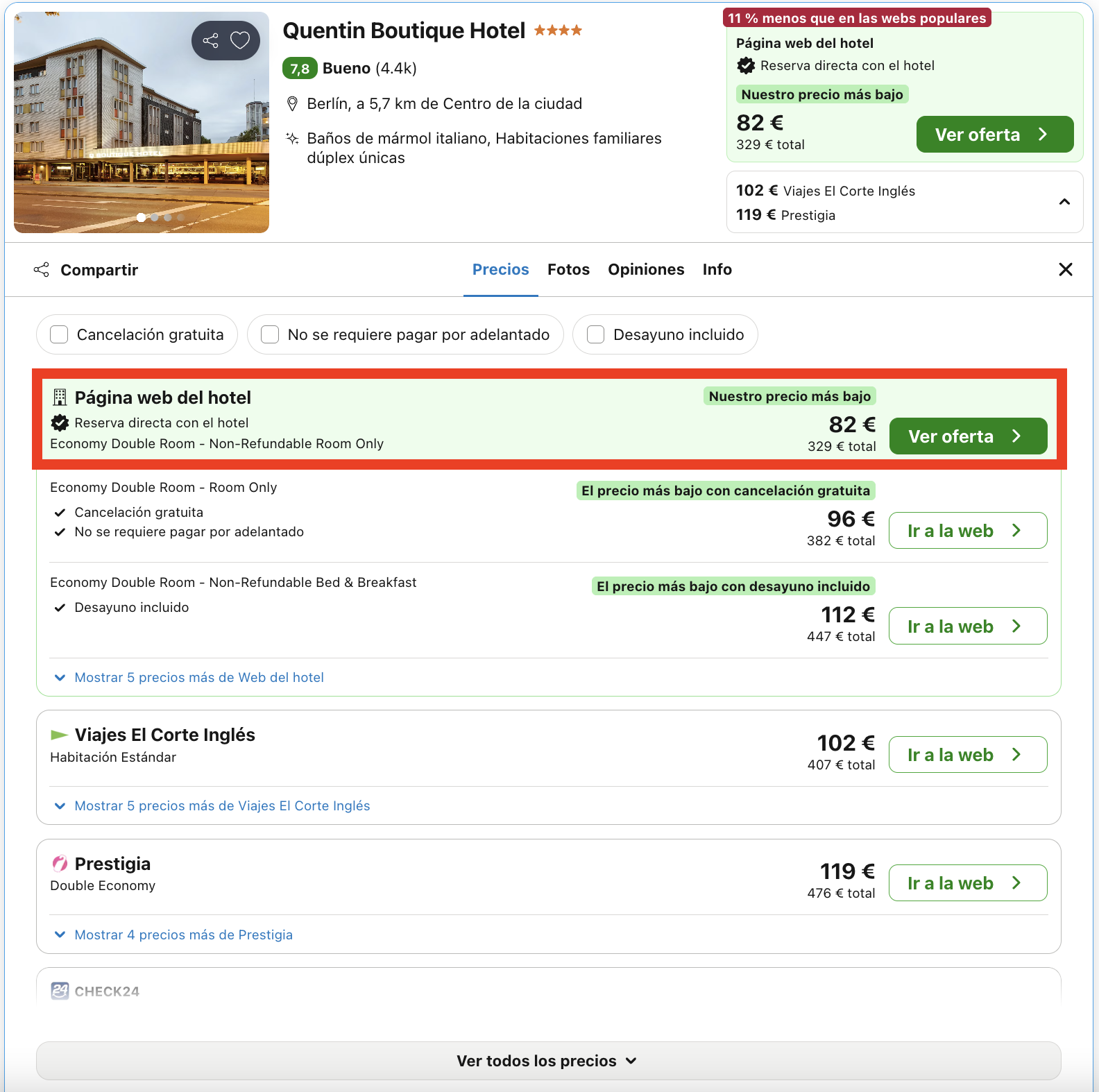 Berlín: vuelos + 4 noches en un hotel 4* desde 218€ p.p./noche