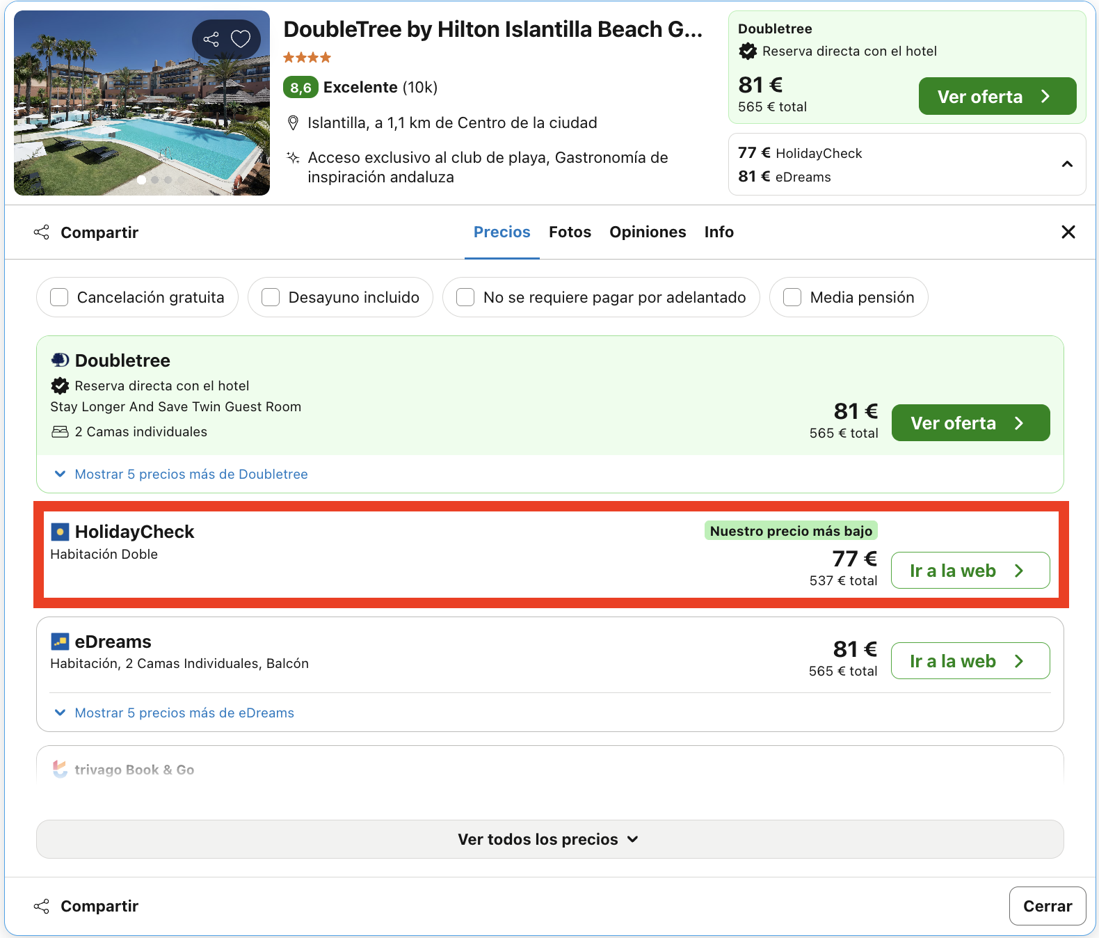 Vacaciones en Islantilla: 7 noches en un adosado dúplex de 2 dormitorios (aparthotel) desde 268€ p.p.