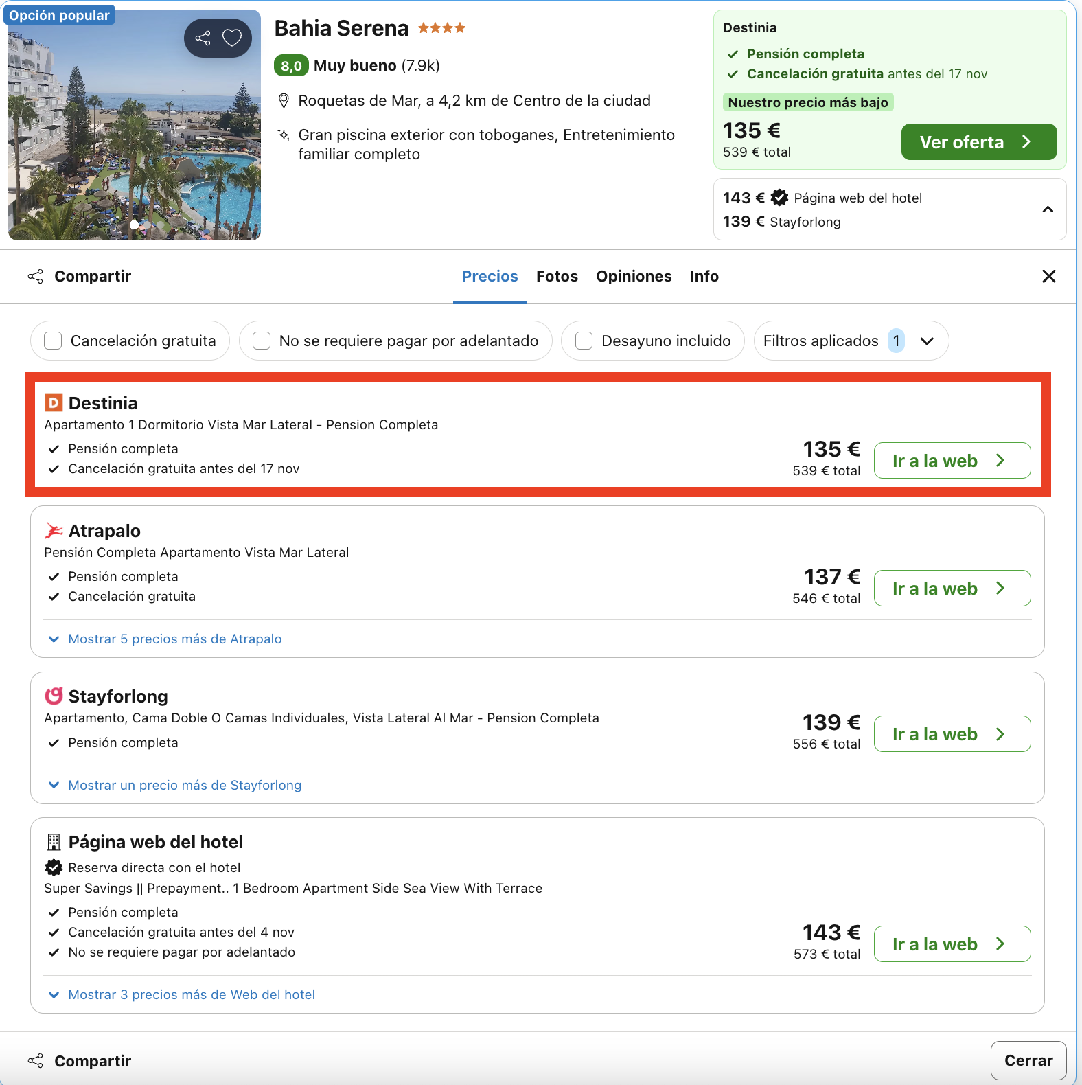Resort 4* a pie de playa con todas las comidas incluidas en Roquetas de Mar desde 67€ p.p./noche