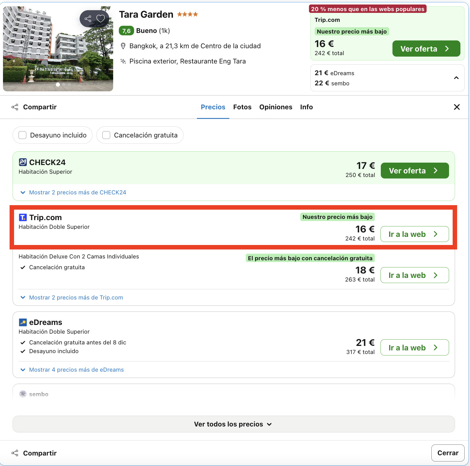 Bangkok, Tailandia: vuelos directos + 15 noches en un hotel 5* desde 731€ p.p.