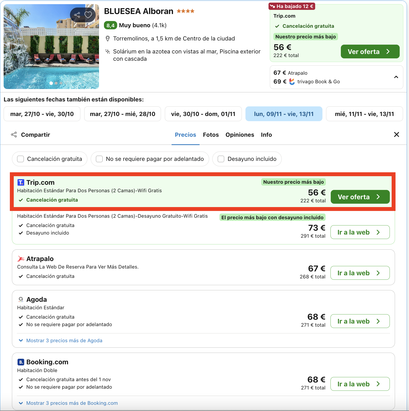Torremolinos: hotel 4* exclusivo para adultos desde 28€ p.p./noche