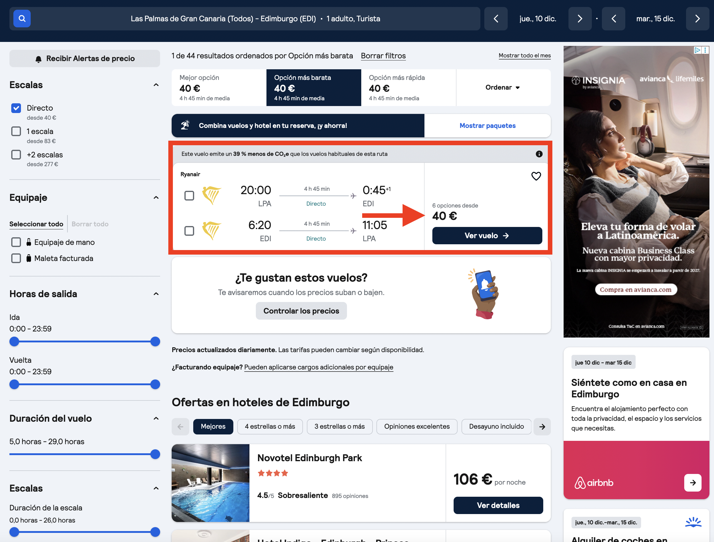 Vuelos a Edimburgo desde solo 40€ ida y vuelta